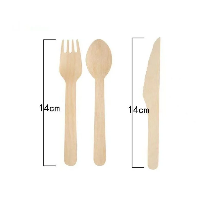 

Multifunctional Cutlery Wholesale Wedding Wooden Spoon Fork Knife Disposable Tableware