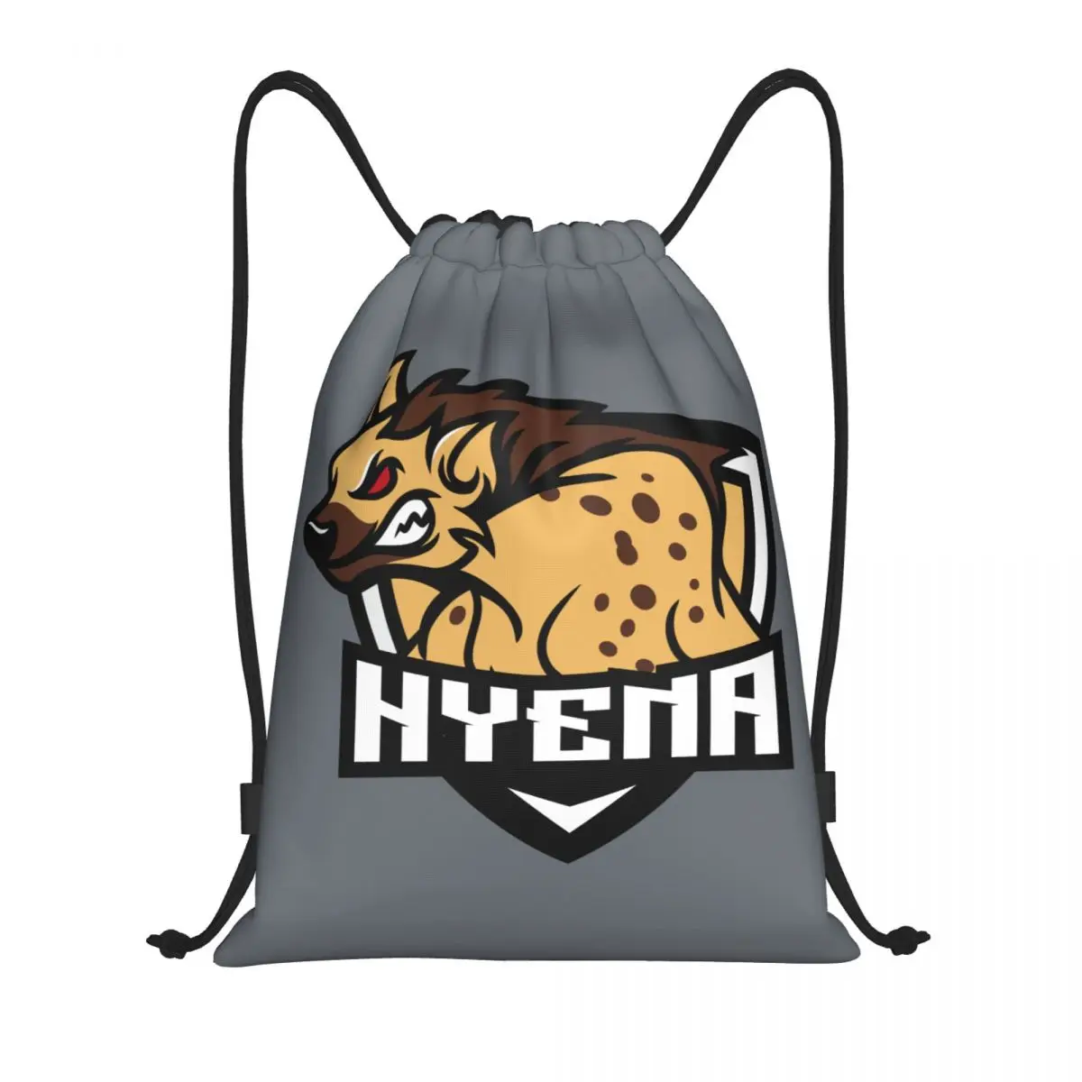 Hyena Logo Drawstring Bags Soccer Backpack Gym Sackpack String Bags for Working Out