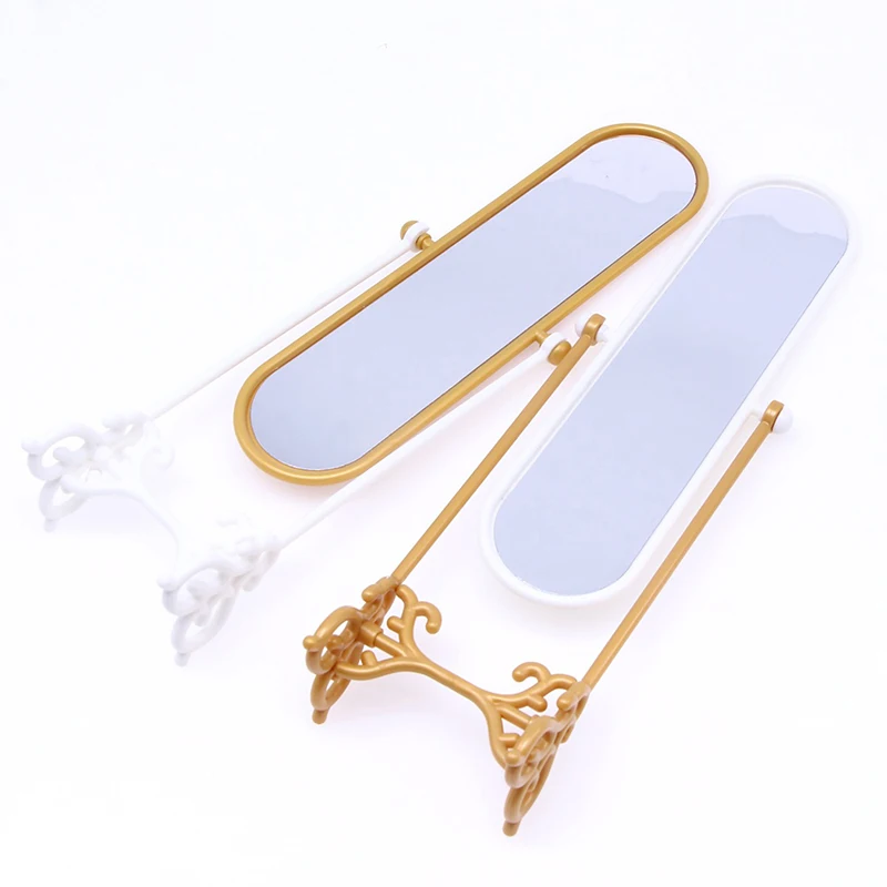 For Dolls Accessories Furniture Decoration Dollhouse Miniature Mini Rotating Fitting Room Dressing Mirror Model Play