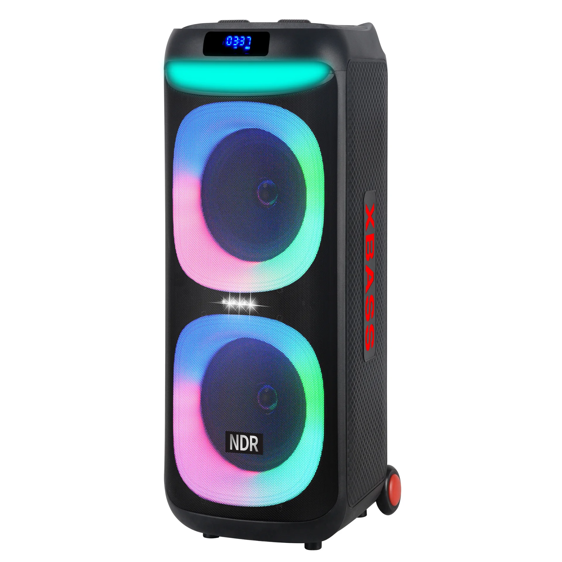 

New NDR Dual 8-inch Portable Wireless Audio Microphone for Home KTV Song Outdoor Mobile Singing Radio Battery Box