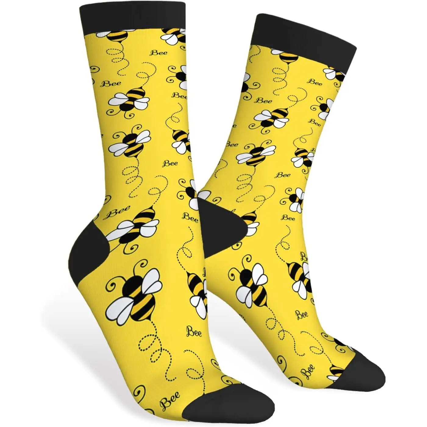 Baseball Funny Socks Wooden Bat and Ball Novelty Casual Crew Socks Contrast Color Design for Women Men Gift