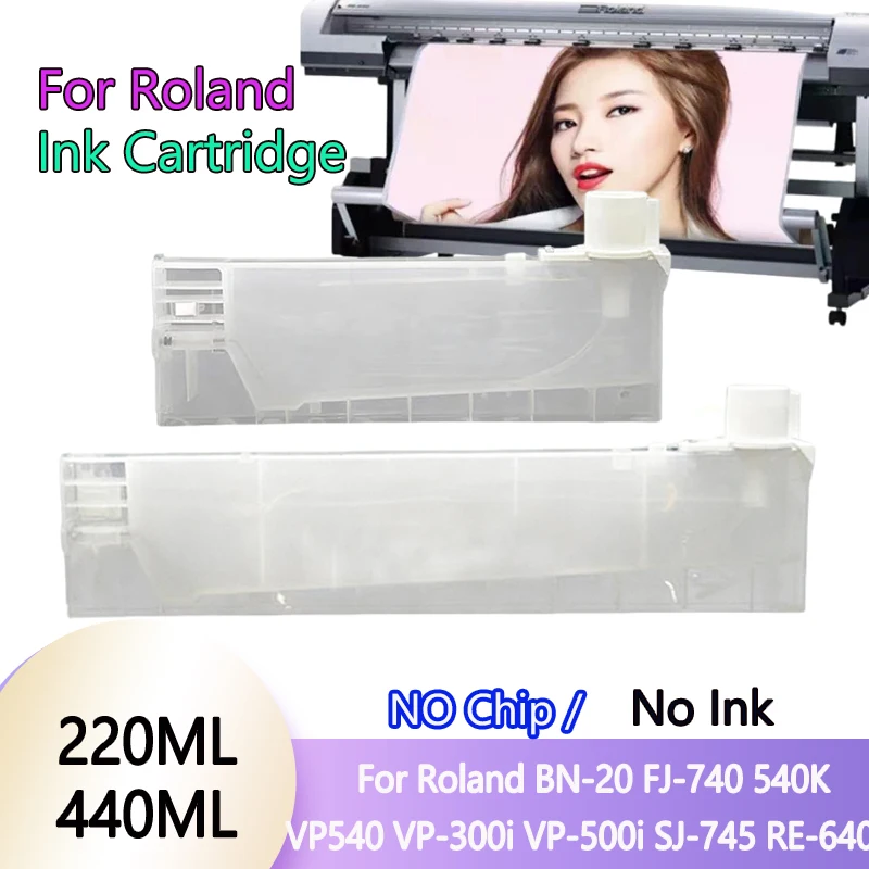 

4 шт., 220 мл, 440 мл, пустой сменный картридж ECO-SOL для Roland BN-20 FJ-740 540K VP540 VP-300i VP-500i SJ-745 RE-640