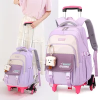 School Rolling Backpacks School bags for Girls Trolley Bag with Wheels Waterproof Orthopedic School Bag Student Wheeled – view 1