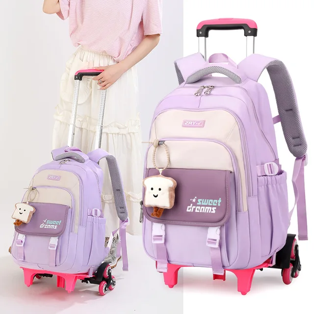School Rolling Backpacks School bags for Girls Trolley Bag with Wheels Waterproof Orthopedic School Bag Student Wheeled Backpack School Rolling Backpacks School bags for Girls Trolley Bag with Wheels Waterproof Orthopedic School Bag Student Wheeled – view 1