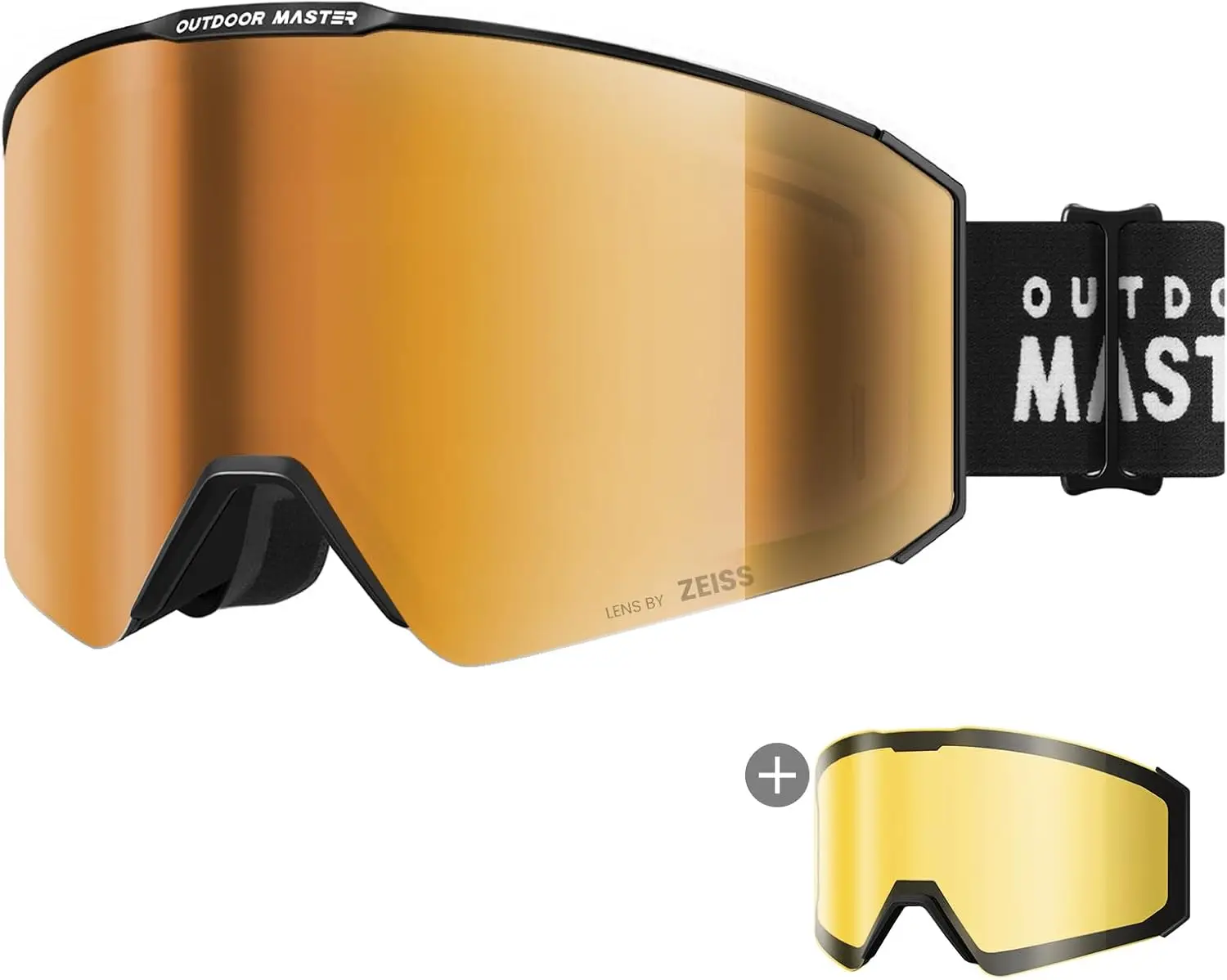 

Falcon Ski Goggles with Anti-Fog Lens, Magnetic Interchangeable Design for Snowboarding