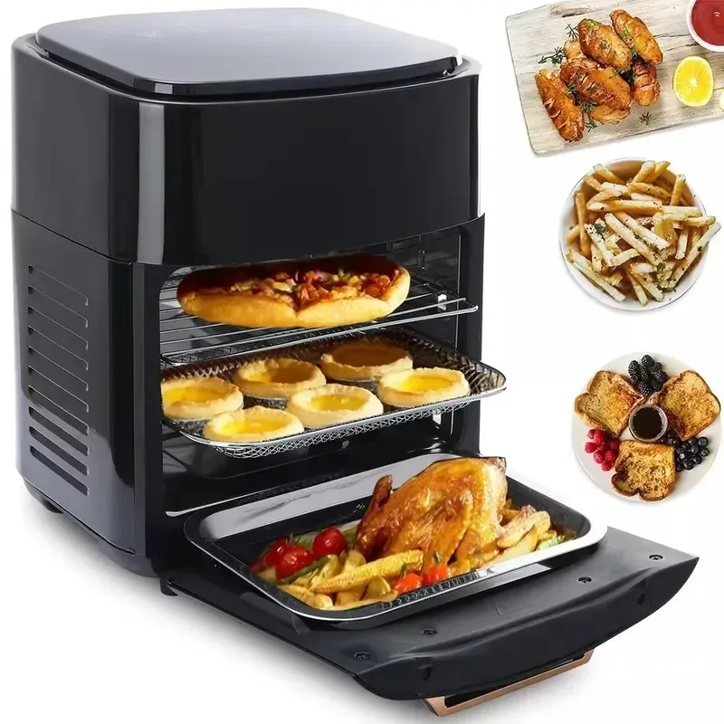 Wholesale 15L Multifunctional Electric Air Fryer Oven with LED Display Non-stick PTFE Baking Pan for Household Use