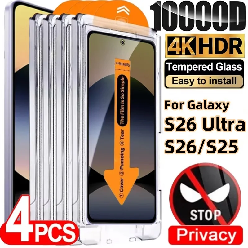 Easy Installion Anti-peep Tempered Glass For Samsung S26 Ultra Privacy Screen Protector For Galaxy S25 S24 S23 S20 FE S22 Film