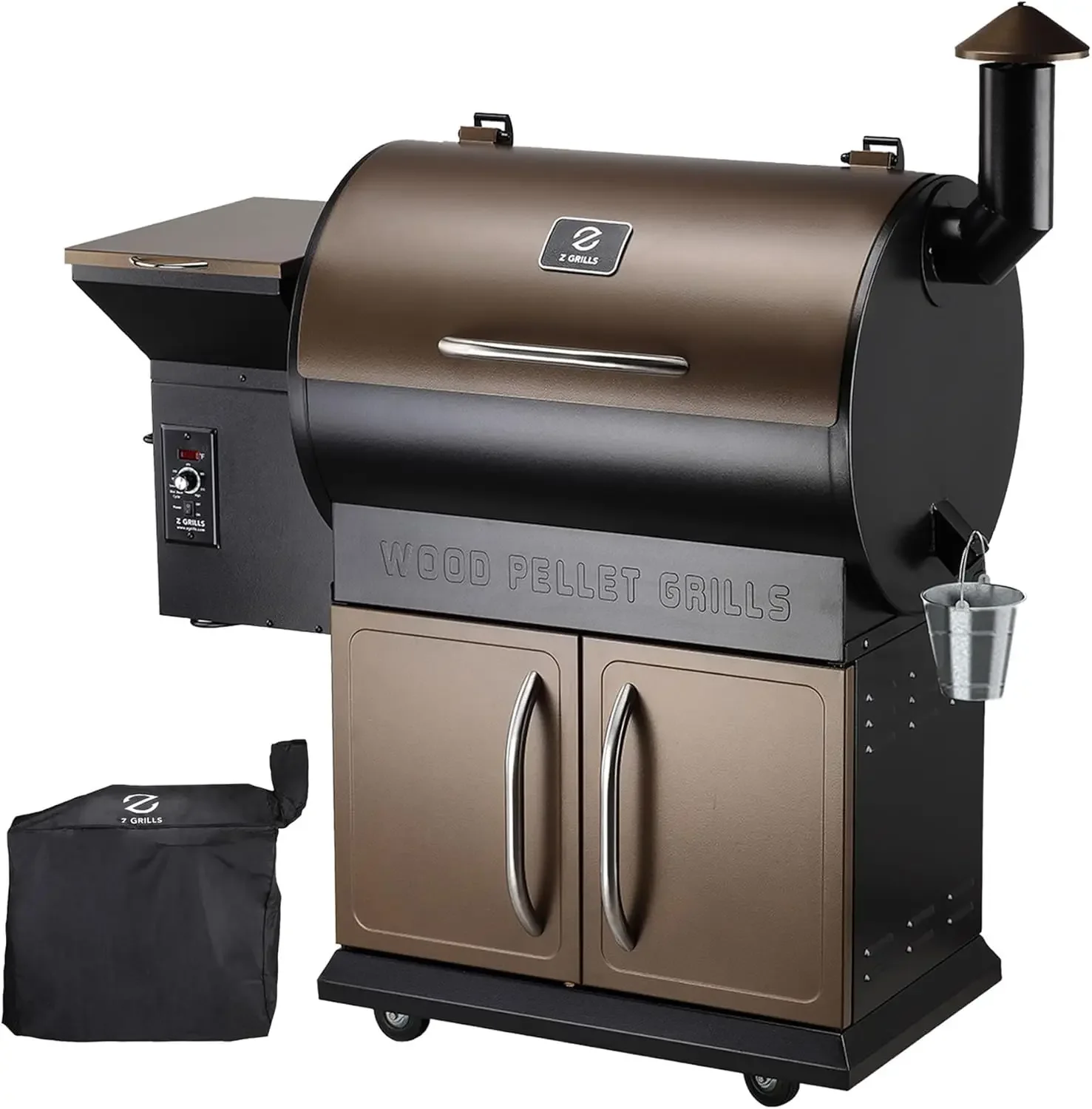 

Wood Pellet Grill Smoker with PID Control, Rain Cover, 700 sq. in Cooking Area for Outdoor BBQ, Smoke, Bake and Roast