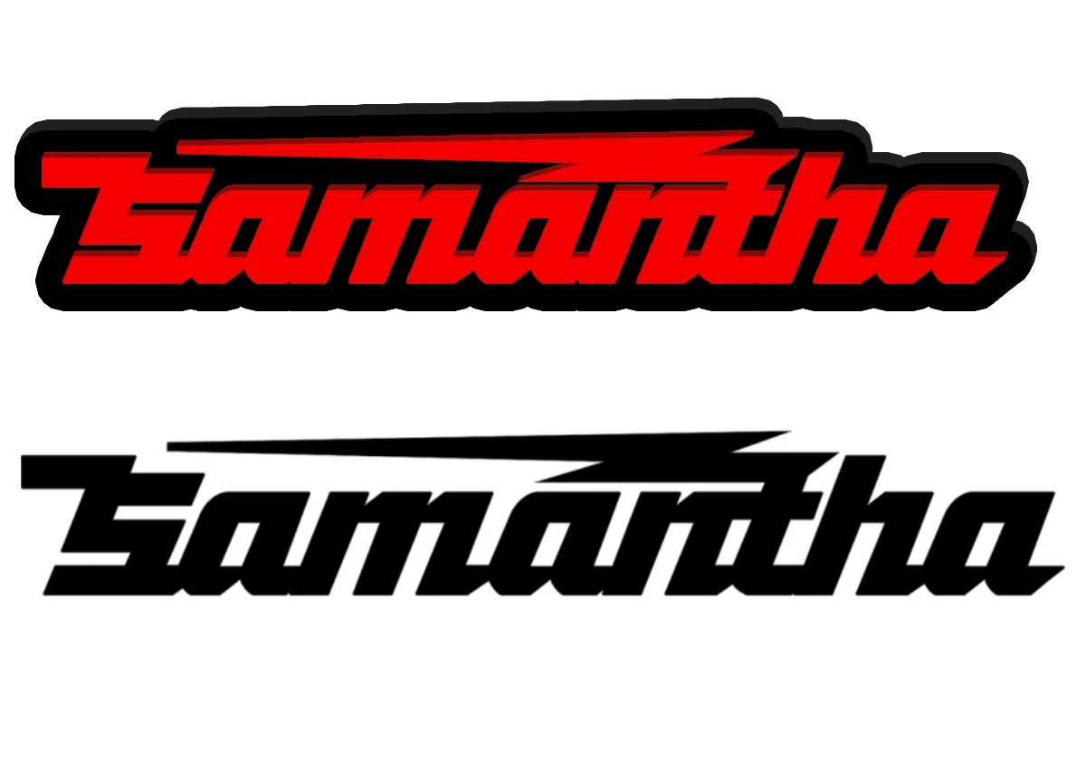 Speedster Racing Artistic Samantha 3D Acrylic Car Trunk Auto Body Custom Letter Sticker Waterproof Logo Emblem Badge Decal