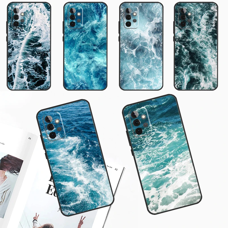 Blue Sea Ocean Waves Cover For Samsung Galaxy A15 A25 A35 A55 A53 A33 A13 A52 A32 A12 A51 A71 A14 A34 A54 Case