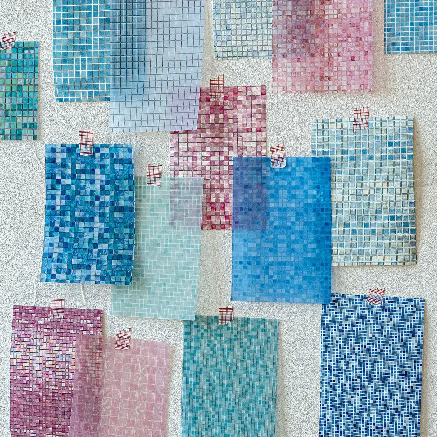 30pcs/lot Memo Pads Material Paper Glazed colored brick Spring Junk Journal Scrapbooking Cards Retro Background Decoration