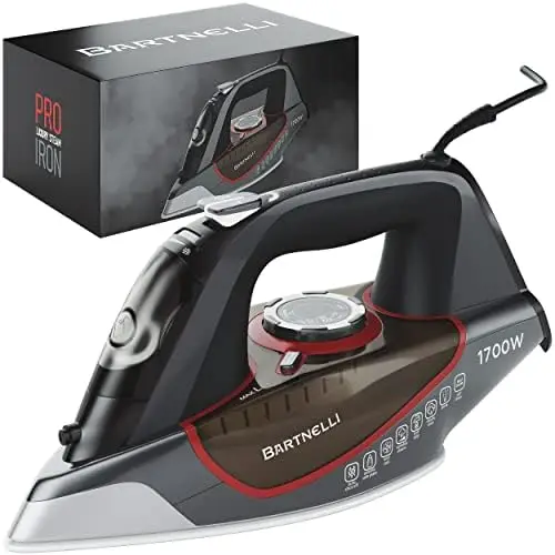 

Bartnelli Pro Luxury Steam Iron – 1700W Ceramic Soleplate, Auto Shut Off, Durable Design