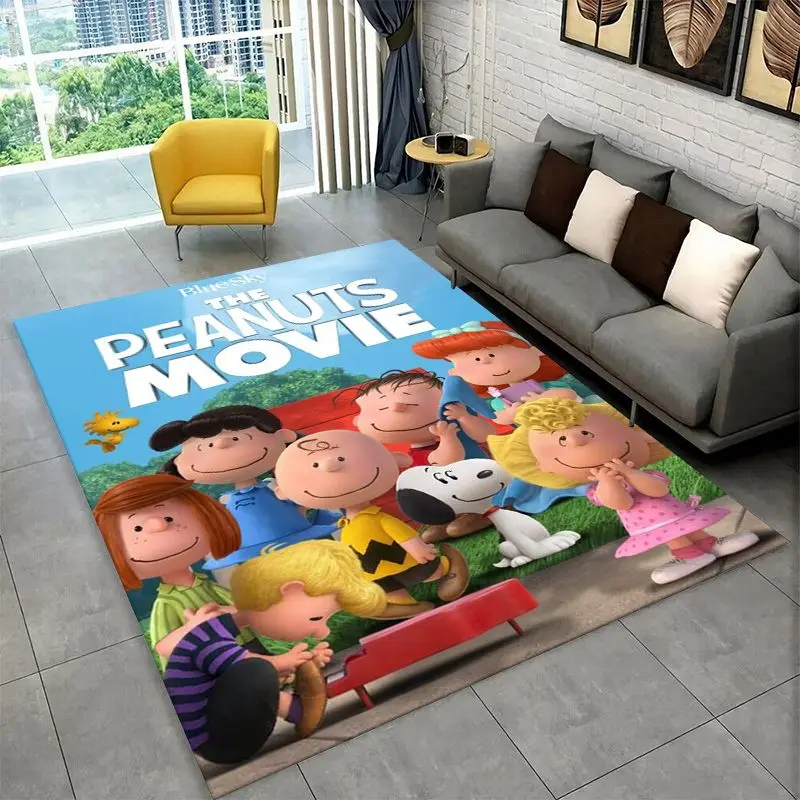 HD Funny S-Snoopy Cartoon Dog Carpet Rug for Playroom Bedroom Living Room Sofa Home Decor,Game Area Rug Non-slip Floor Mat Fest