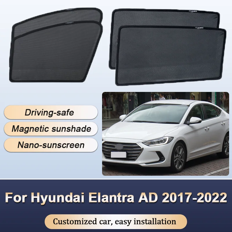 

Sun Shades For Hyundai Elantra AD Avante 2017-2022 Sunshades Magnetic Heat insulation Curtains Privacy Window Visor Accessories