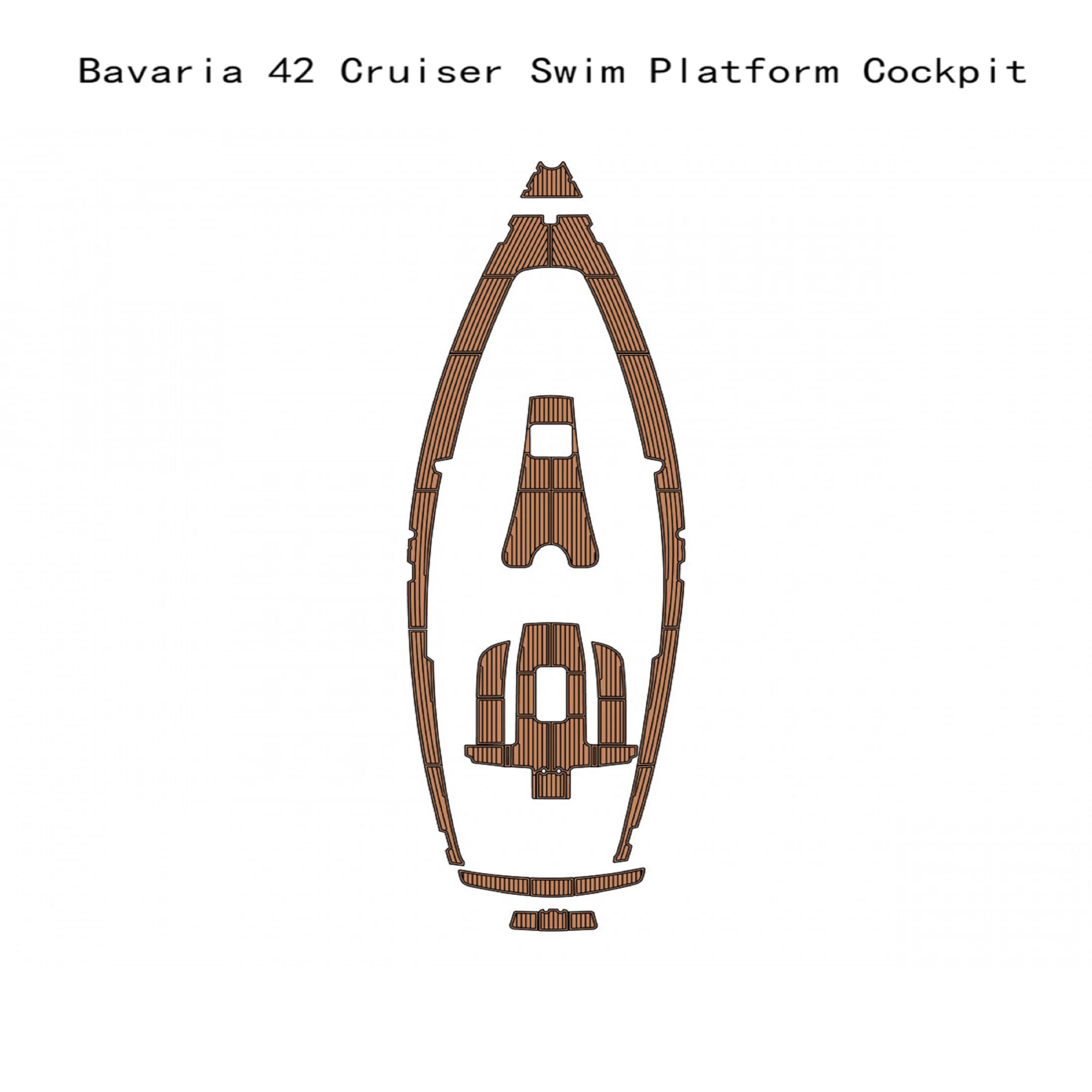 

Bavaria 42 Cruiser Swim Platform Cockpit Boat EVA Faux Teak Deck Floor Pad