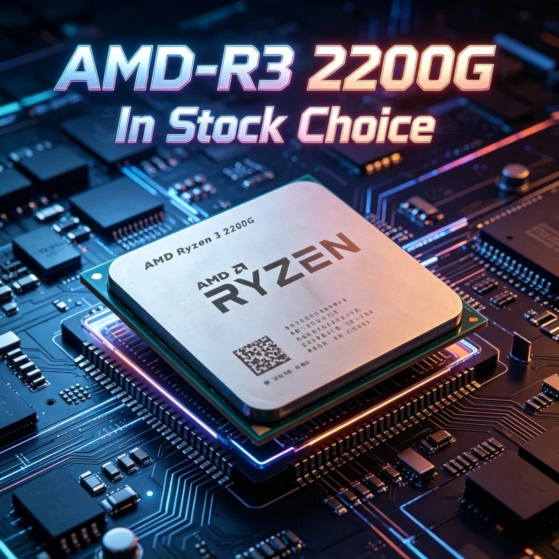 

AMD Snappy Hot Ryzen 3 2200G CPU, 4-Core 4-Thread, 3.5GHz, Zen Architecture, 14nm, YD2200C5M4MFB, AM4 Socket, No Cooler