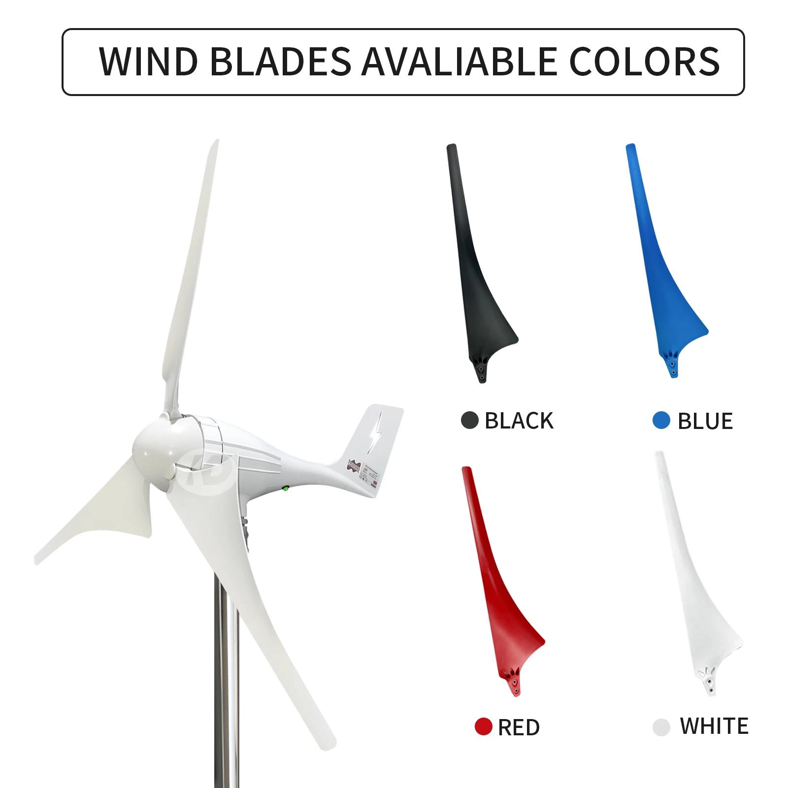 Imagem -05 - Iniciar a Velocidade Ac12v 24v com Controlador de Forma Flexível Montar ou Lâminas 400w Gerador Pequeno da Turbina Eólica com Indicador do Diodo Emissor de Luz m s