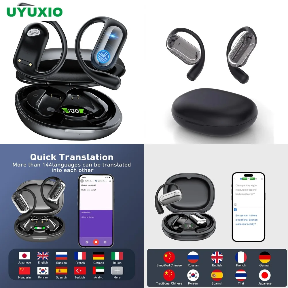 Professional AI Translation Earbuds OWS Earphone BT 5.4 144 Languages Open-Ear 4 Modes OWS No Subscription Real-Time Translation