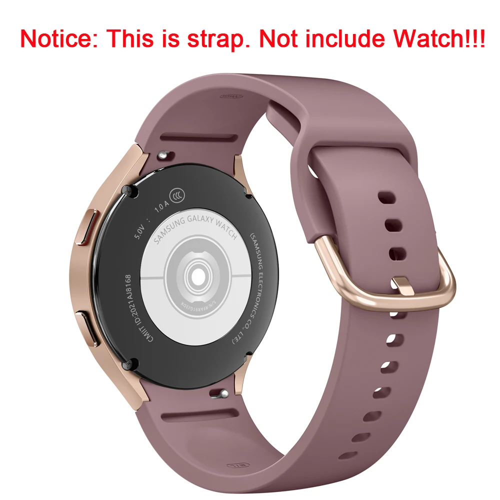 No Gaps Silicone Band For Samsung Galaxy Watch 5 Pro 45mm/Watch 4 Classic 42mm 46mm/Watch 4 5 40mm 44mm Strap Sport Wristband