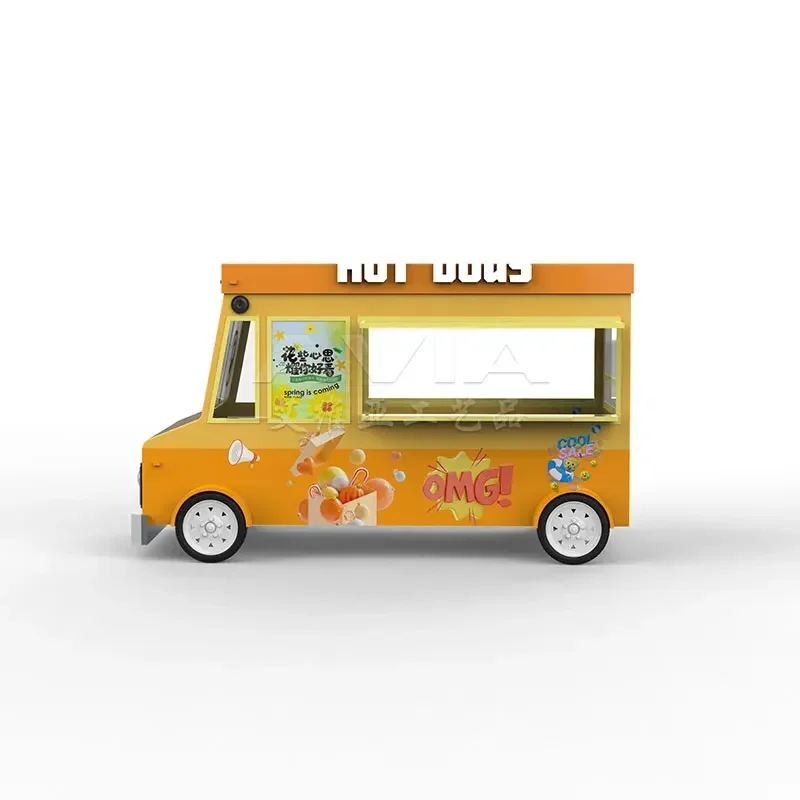 Retro kart mobile food truck commercial sales camp mobile food truck commercial street milk tea coffee shop car