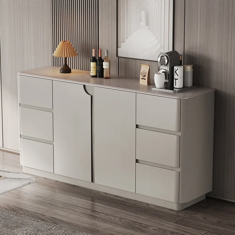 Italian light luxury integrated wall living room modern simple kitchen dining side tea cabinet high sense