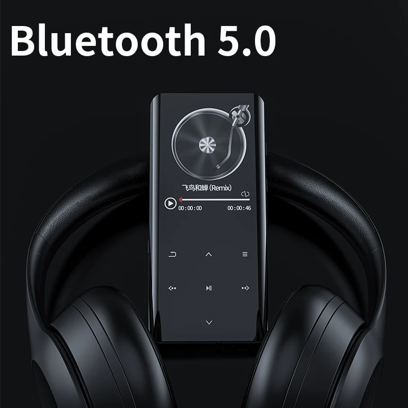 RUIZU-Lecteur MP3 D18 avec Bluetooth 5.0, 32 Go, écran incurvé de 2.4 pouces, musique portable, radio FM, livre électronique statique, vidéo