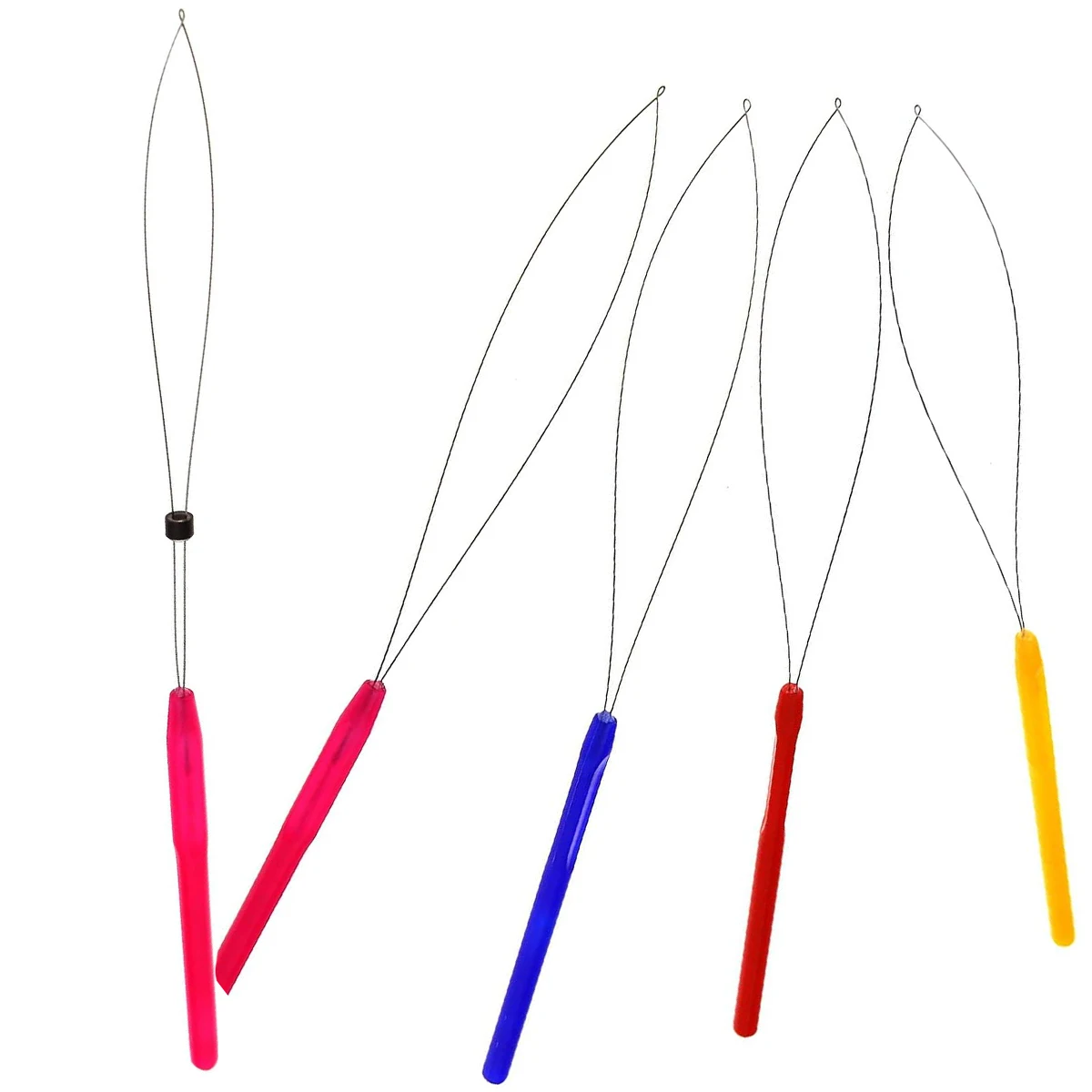 

5Pcs Random Color Plastic Handle Micro Rings Loop Tool For Micro Rings Human Hair Feather Extension Tools Wholesale