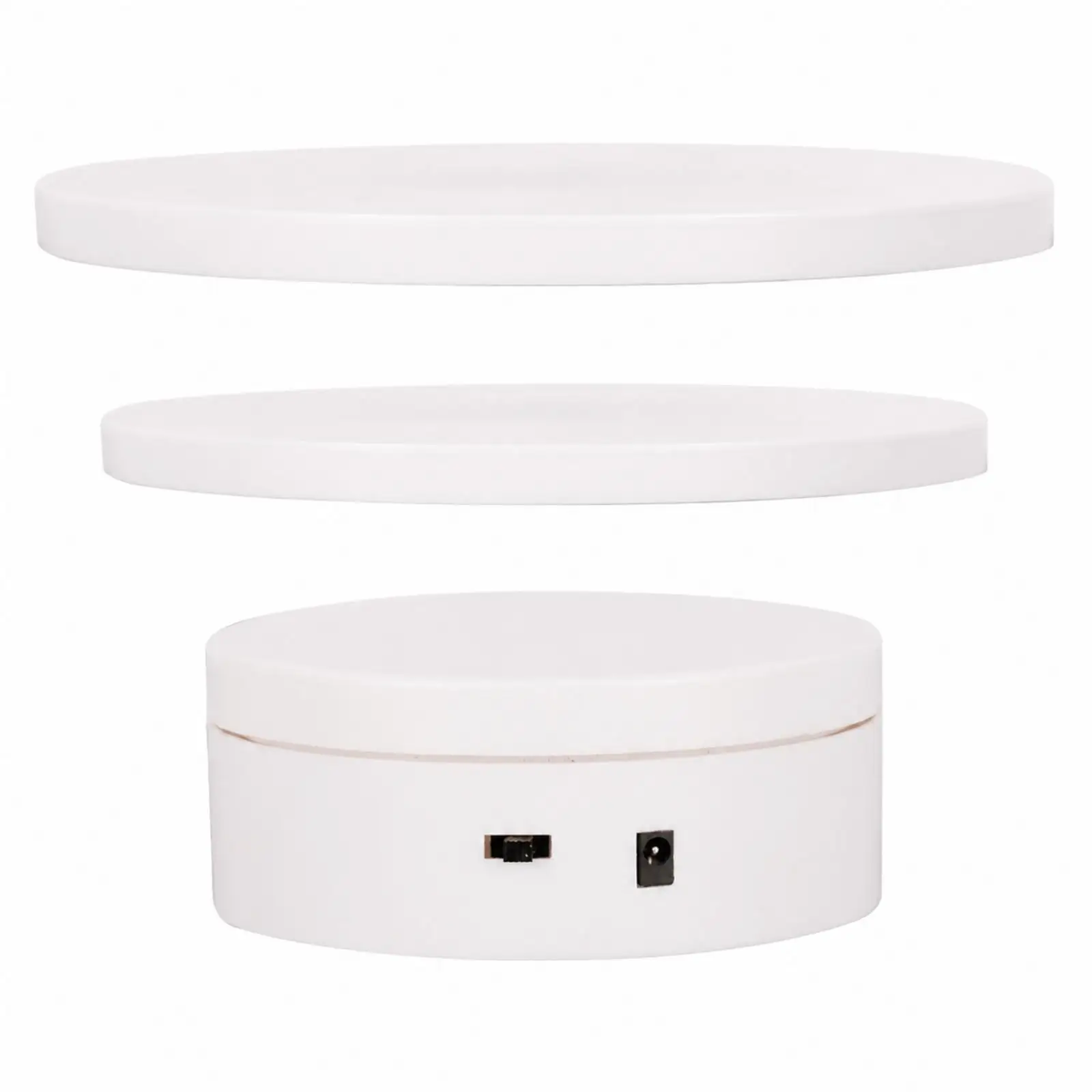 360 Degree Electric Rotating Display Turntable White Plastic Surface 10kg Load for Jewelry Product Showcase Photography Display