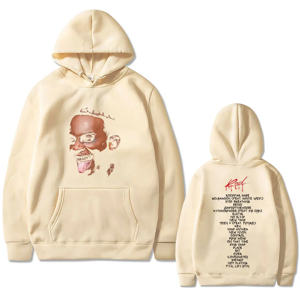 Hip Hop Rapper Playboi Cart Whole Lotta Red Graphic Hoodie Men's Vintage Oversized Pullover Hoodies Men Women Fashion Streetwear