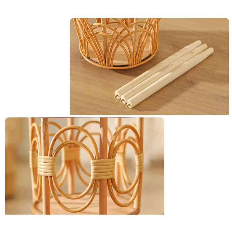 ABNL-soporte para plantas de interior de ratán, soporte para maceta de flores tejidas de paja, taburete con patas, cestas para macetas de suelo, estante para plantas de madera A Du