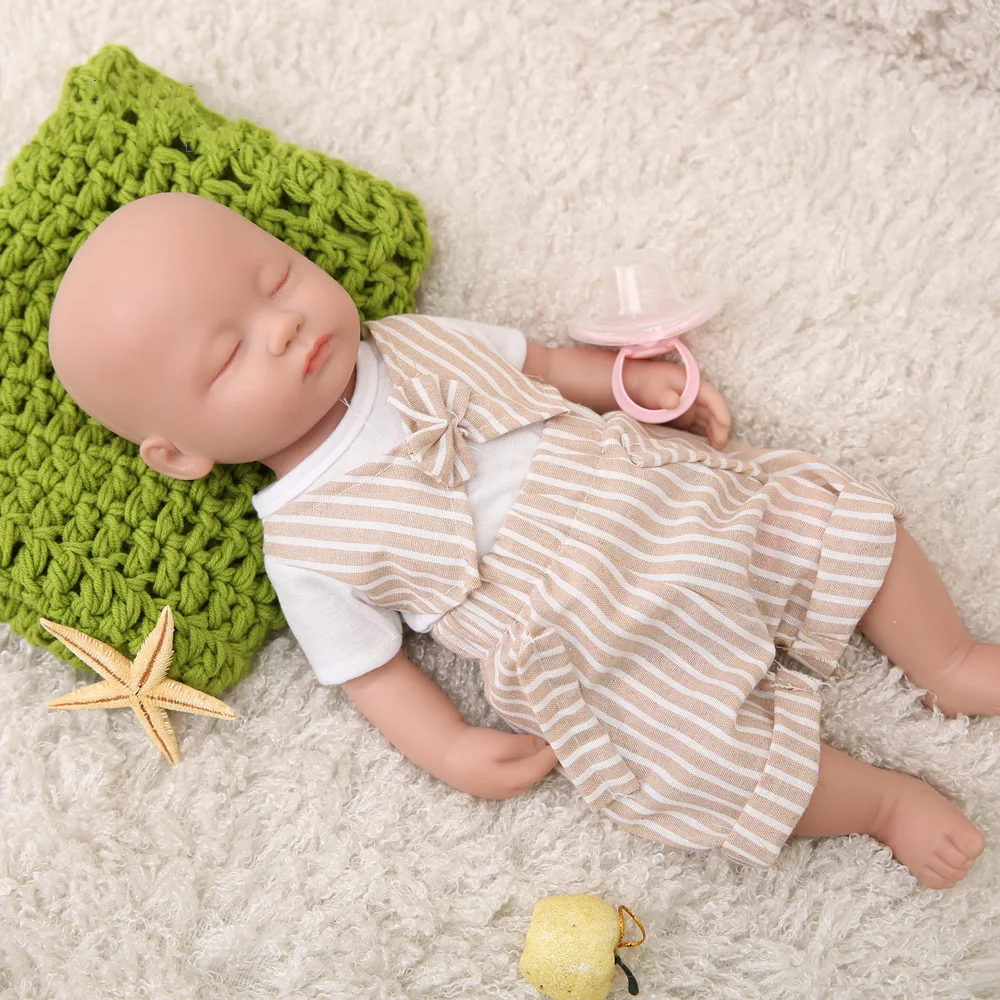 

WB1509 Simulation Mini Silicone Reborn Doll 38cm Closed Eye Baby Toy Reborn Doll