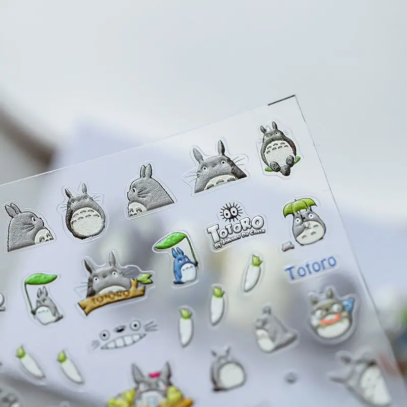 My Neighbor Totoro Niedliche 3D-geprägte Nagelaufkleber, wasserfest, selbstklebend, Yamei Nagelaufkleber, dekorative Aufkleber für Nägel, DIY – Detail 4