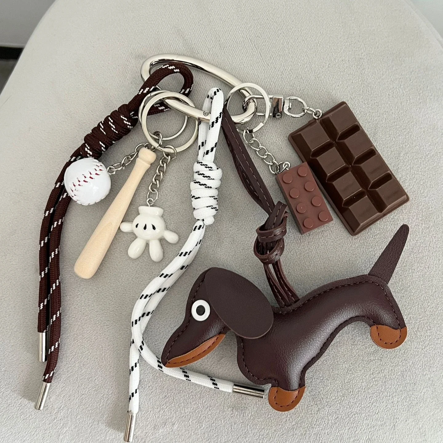 Sausage Dog Bread Keychain French Climbing Rope Bag Pendant Ins Extremely Complex Ideas Trend Charm Accessories Home Decoration