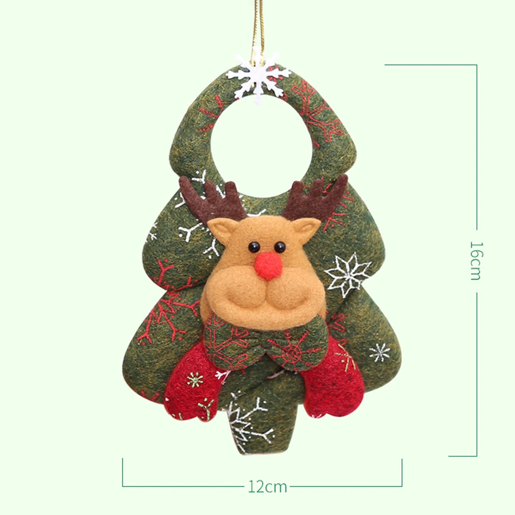

Set of 4 Christmas Tree Hanging Ornaments Plush Santa Snowman Reindeer Bear Designed for Festive Seasonal Decoration