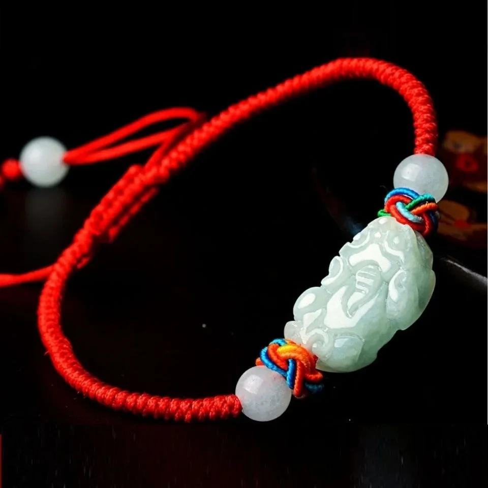 

Customized Natural Jade Red Agate Pixiu Bracelet Adjustable Bangle Jewellery Fashion Accessories Hand Knotting Woman Amulet