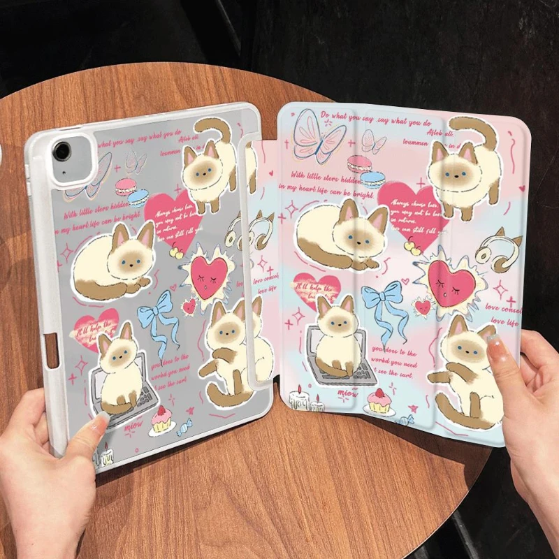 10.9 10th Gen Smart PU Case Cute Kitten for IPad Air 5 Air 4 10.9 2020 Pro 11 Ipad Mini6 8.3 IPad 10.2 8th 9th Gen Cover Funda