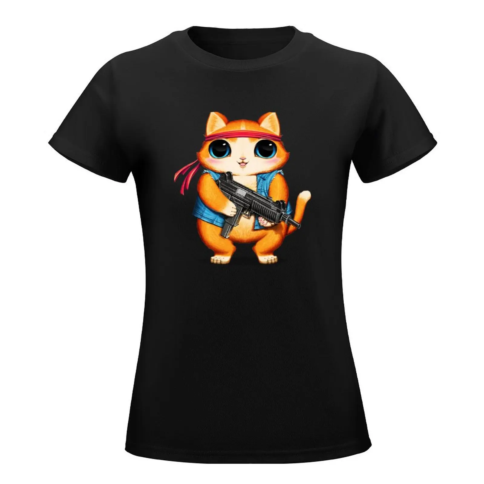 Guerrilla Kitten T-Shirt tees oversized kawaii clothes t shirt Women