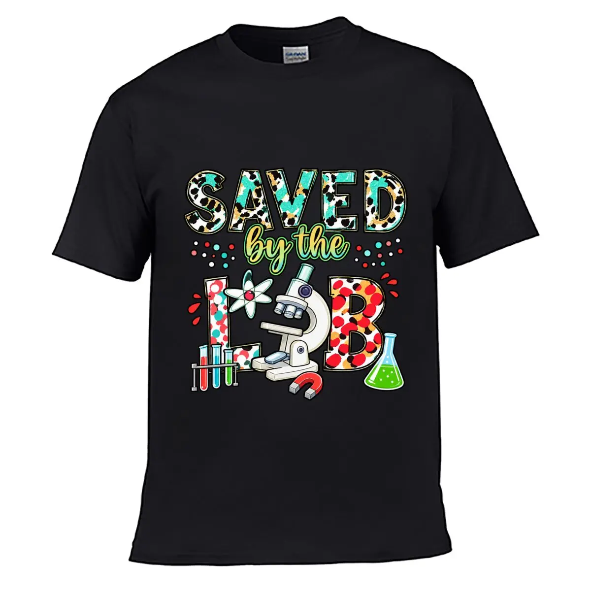 Saved By The Lab Science Microscope Design short-sleeved T-shirt