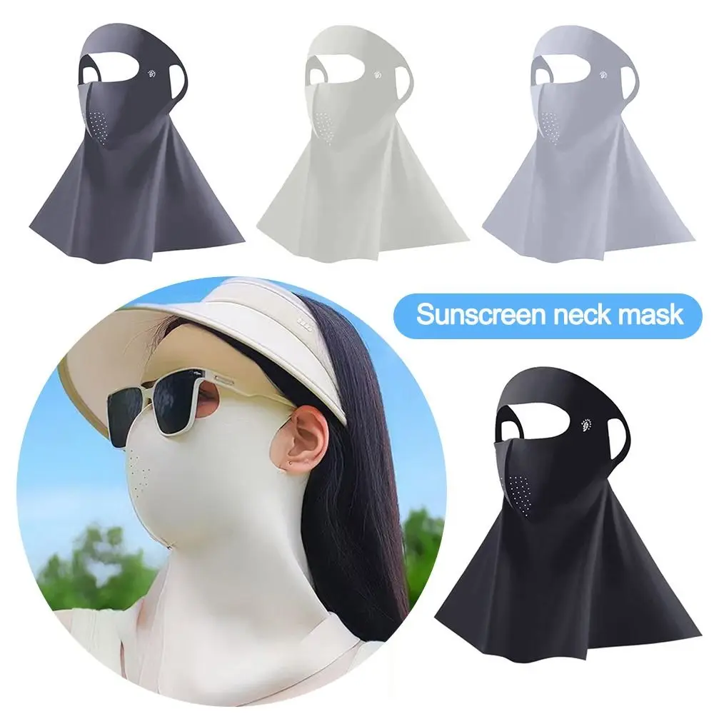 

Fashion Ice Silk Sun Protection Mask Full Face UPF50+ Anti-UV Neck Scarf 3D Breathable Sunshade Face Mask Outdoor