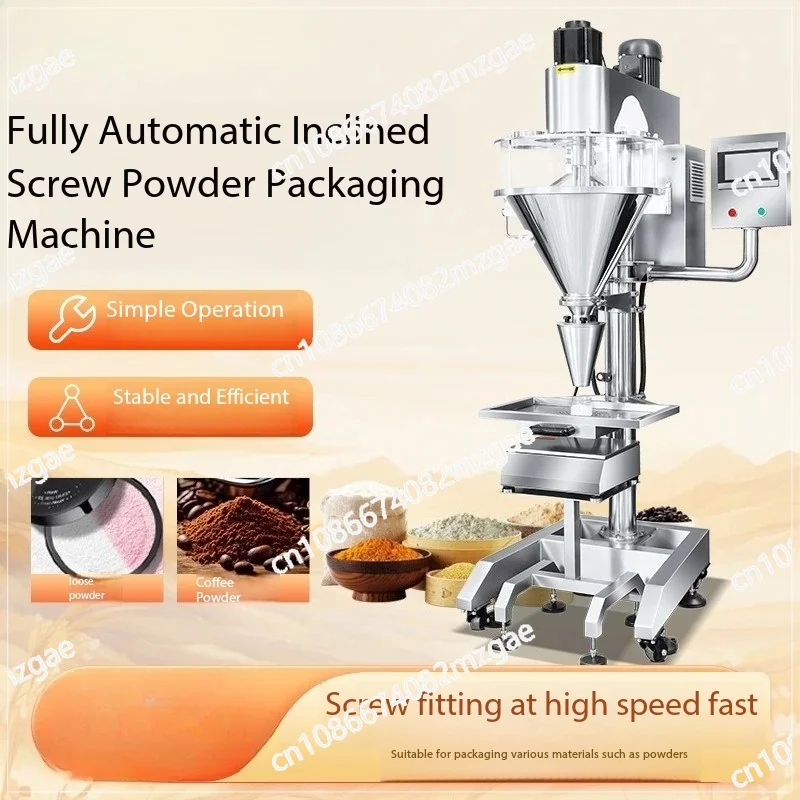 Bench-Top Semi-Auto Powder Filler with Screw Metering for Seasonings, Flour, and Pharmaceutical Products in Various Bottles