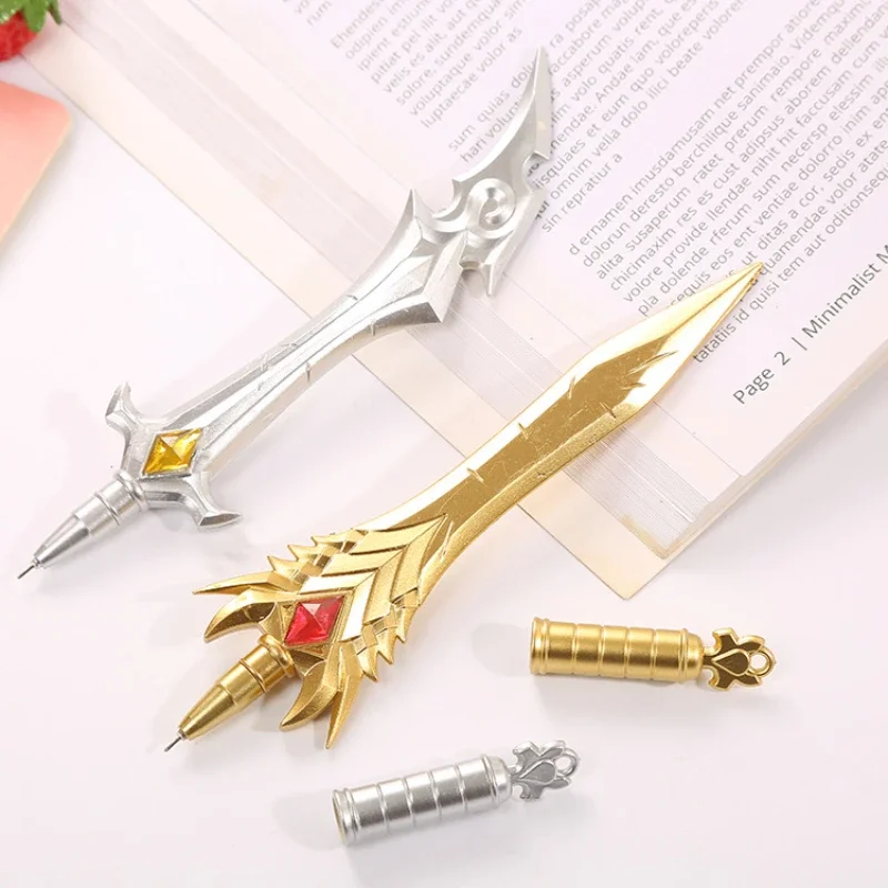 Retro Weapon Gel Pen Creative Stationery Student Water-based Pen Sword Shape Signature Pen  School Supplies Stationery Items