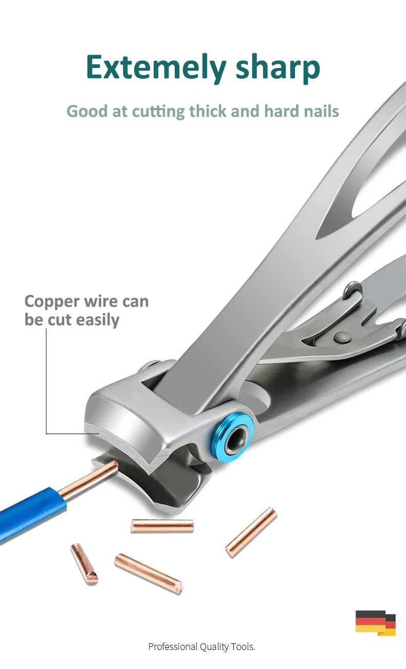 Hochwertiger Nagelknipser mit breiter Backe, Cutter, Trimmer, Maniküre-Schere, dicker harter Zehennagel, Fingernagel- und Pediküre-Werkzeuge – Detail 4