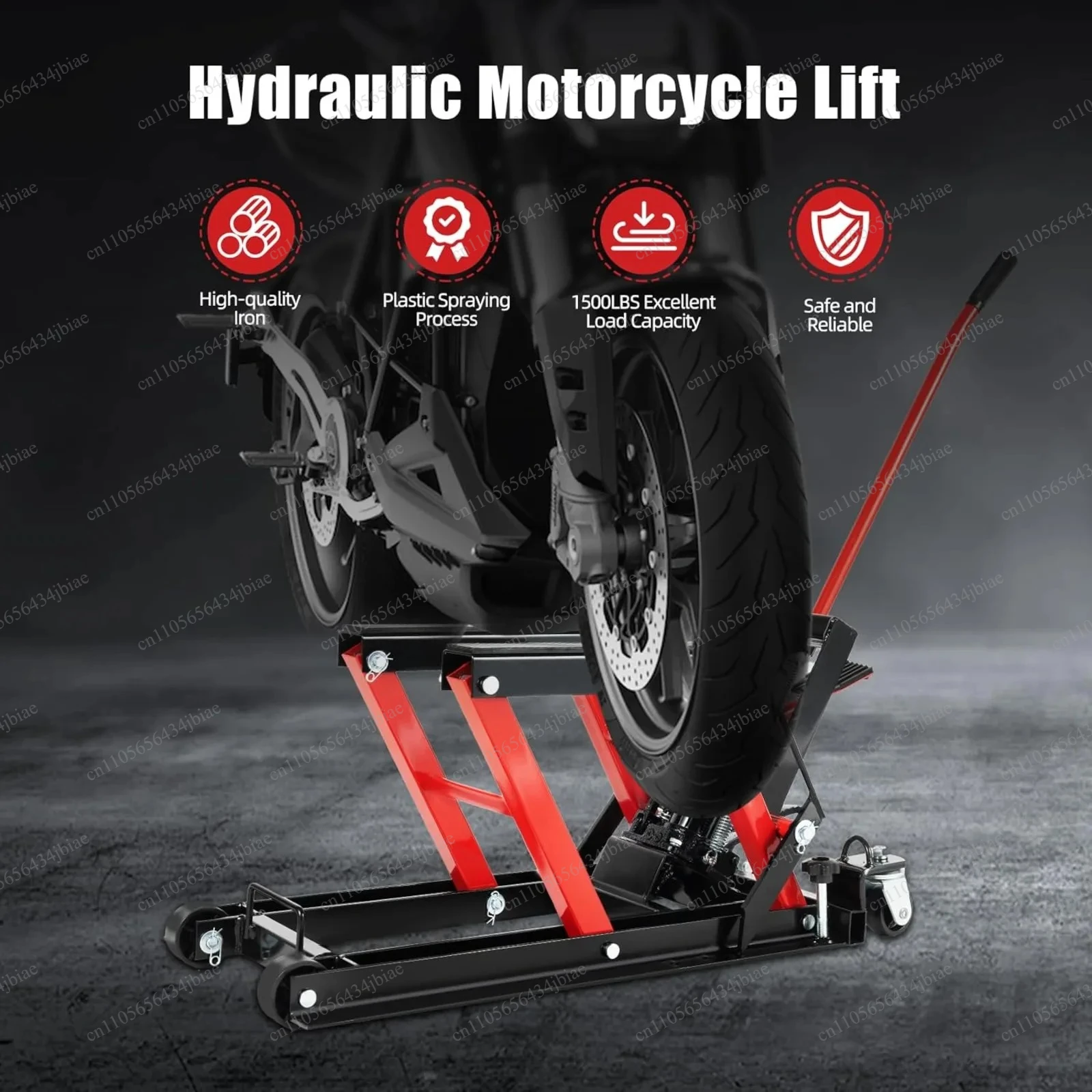 Portable Quad Lift Jack Assembly Stand  Durable Hydraulic Lift with Wheels 680kg Max Load