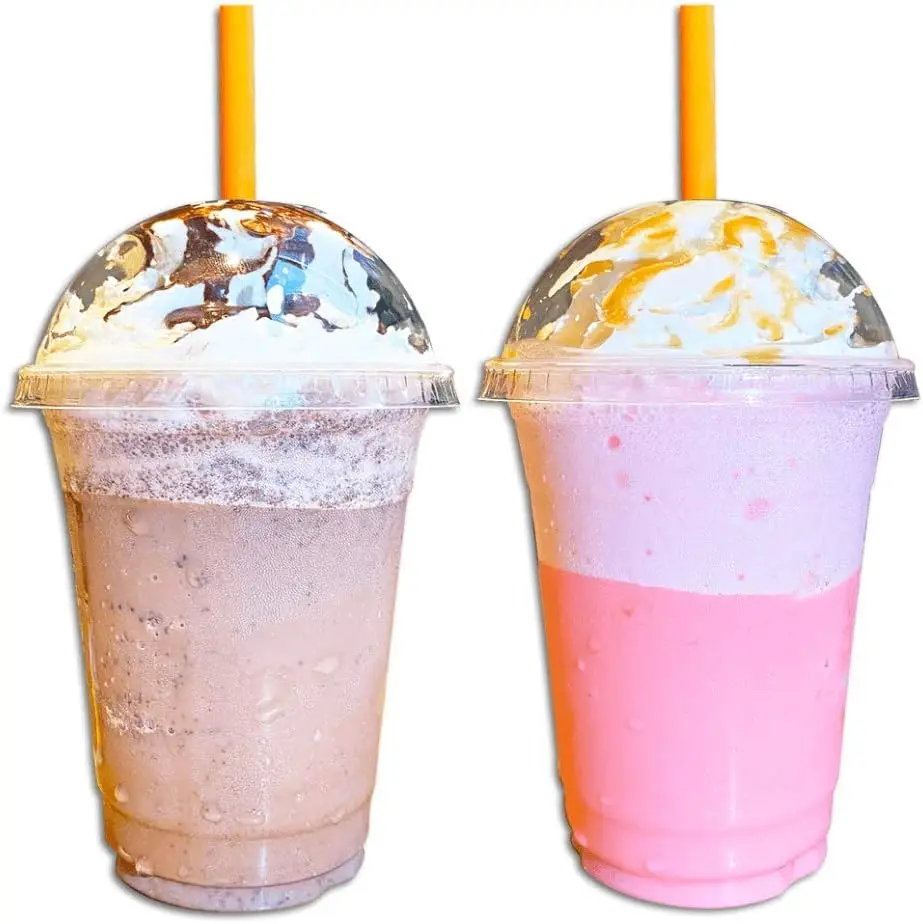 

Прозрачные пластиковые стаканчики на 12 унций с купольными крышками — 100 комплектов одноразовых стаканчиков для вечеринок для кофе со льдом, холодных напитков, смузи, бу