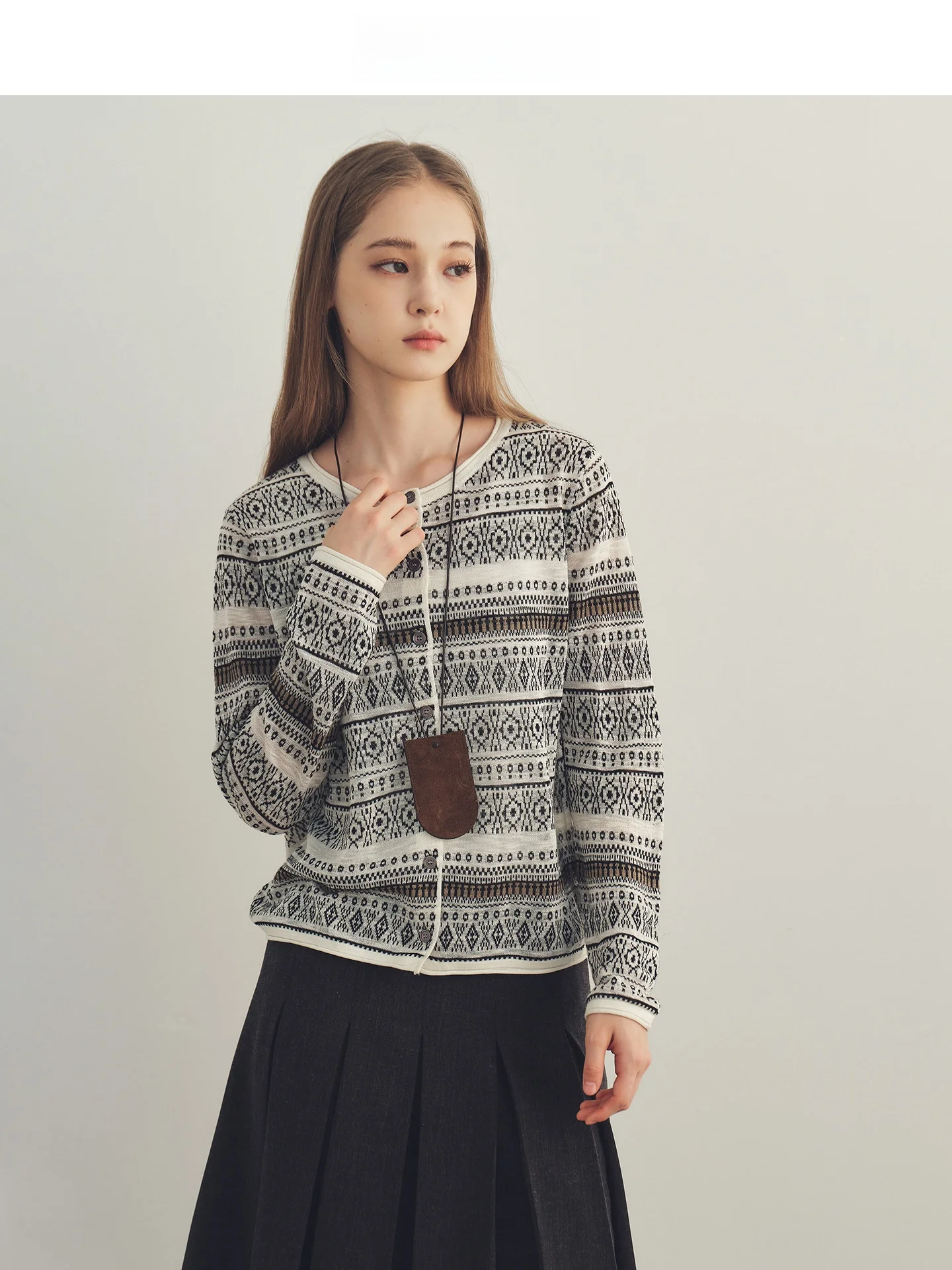 

Вязаный кардиган JINNAN с длинными рукавами, модный, с цветочным узором в стиле колор-блок, стройнящий, универсальный, женский осенний топ