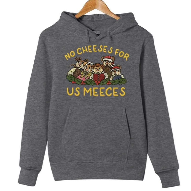 

Джемпер «Нет сыры для нас, куклы», свитер «Рождественская керол», забавная рождественская толстовка с капюшоном с мышами, удобная осенне-зимняя термотолстовка