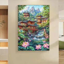 Summer 9ct 60x80cm Printed Kits Cross Stitch Embroidery DIY Chinese Style Needlework Set Home Decor Crafts