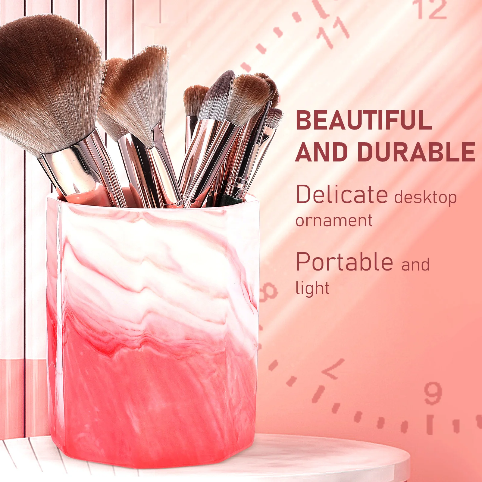 Ceramic Pen Holder Desktop Storage Cup Makeup Brush Organizer Stationery Container Multipurpose Pencil Organizer