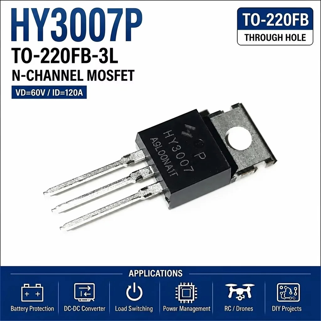 (10 pcs) HY3007P TO-220FB-3L (Marking HY3007) - N-Channel MOSFET 68V 120A 5.0mΩ
