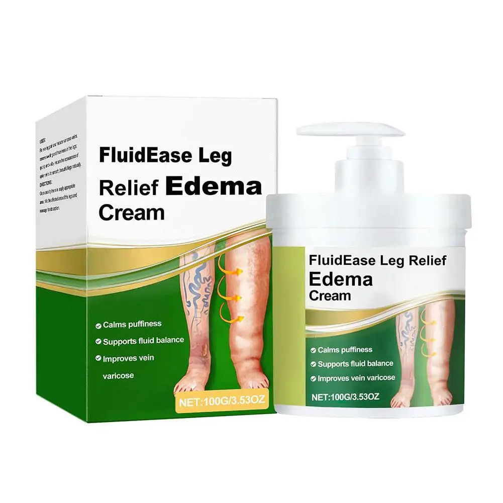 100g Leg Therapy Edema Care Cream, Swell Care Lymphatic Massage Cream, Thigh Anti Swelling Cream for Legs for Women Men
